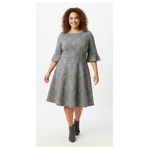 Torrid Plus Size Minindouble Knit Elegant Black and White Plaid Skater Dress